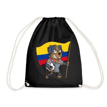 Ecuador Fan Dog - Drawstring Bag - black - Front