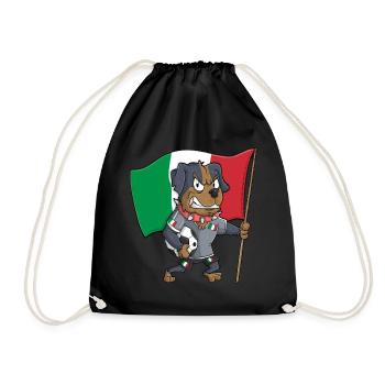 Italy Fan Dog - Drawstring Bag - black - Front