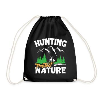 hunting protect nature - Drawstring Bag - black - Front