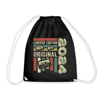 Vintage 2024 - Retro Birthday Quote 2024 - Drawstring Bag - black - Front