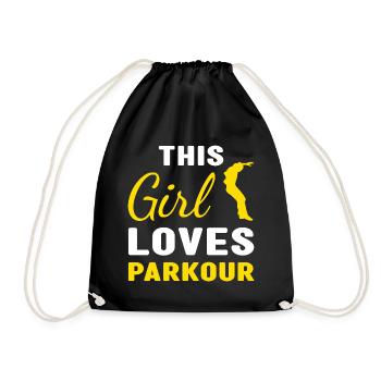 Traceur This Girl Loves Parkour - Drawstring Bag - black - Front