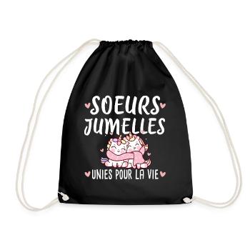 Sœurs Jumelles Licorne Famille Humour Amour - Sac de sport léger - noir - Devant