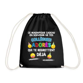 Collègues. Idée cadeau drôle - Sac de sport léger - noir - Devant
