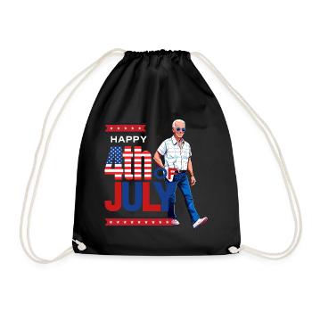 Hilarious 4th of July Celebration: Funny Joe Biden - Drawstring Bag - black - Front