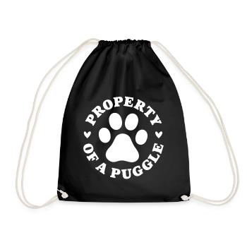 Property of a Puggle - Drawstring Bag - black - Front
