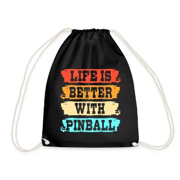 Pinball pinball machine - Drawstring Bag - black - Front