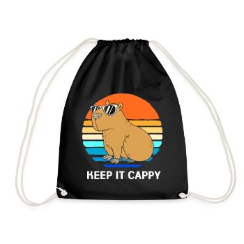 Capybara Capibara - Turnbeutel - Schwarz - Vorne