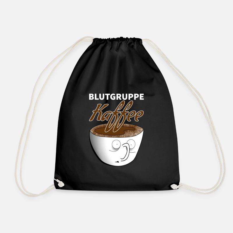 Blutgruppe Kaffee Cartoon Geschenk - Turnbeutel - Schwarz