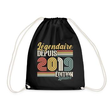 Légendaire Depuis 2019 - Sac de sport léger - noir - Devant