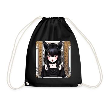 Mystérieuse fille gothique cool - Sac de sport léger - noir - Devant