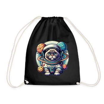 Petit chat mignon comme astronaute astronaute - Sac de sport léger - noir - Devant