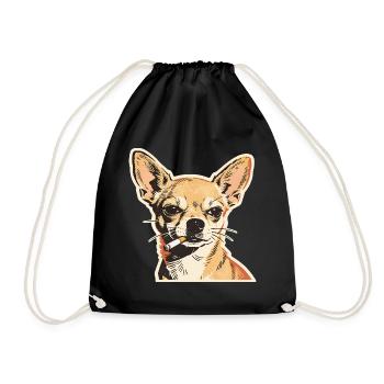 Chihuahua fumant : design de mème de chien drôle - Sac de sport léger - noir - Devant