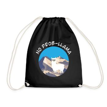No Probllama Llama Animal Lover Gift Idea - Drawstring Bag - black - Front