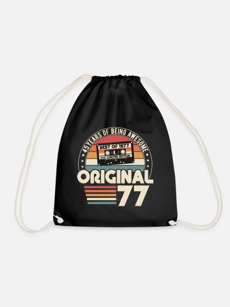 Jahrgang 1977 Vintage Retro Geburtstag Geschenk - Turnbeutel - Schwarz