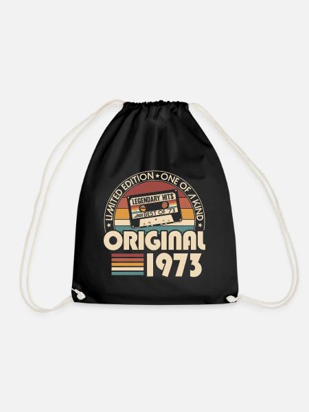 1973 Jahrgang geboren Vintage Geburtstag Retro - Turnbeutel - Schwarz
