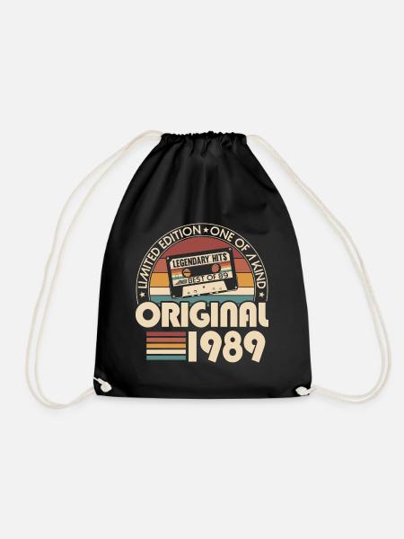 1989 Jahrgang geboren Vintage Geburtstag Retro - Turnbeutel - Schwarz