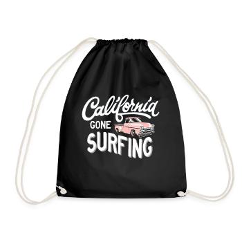 California Gone surfing - Drawstring Bag - black - Front