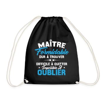 Maître Formidable Idée Cadeau Maître D'école - Sac de sport léger - noir - Devant