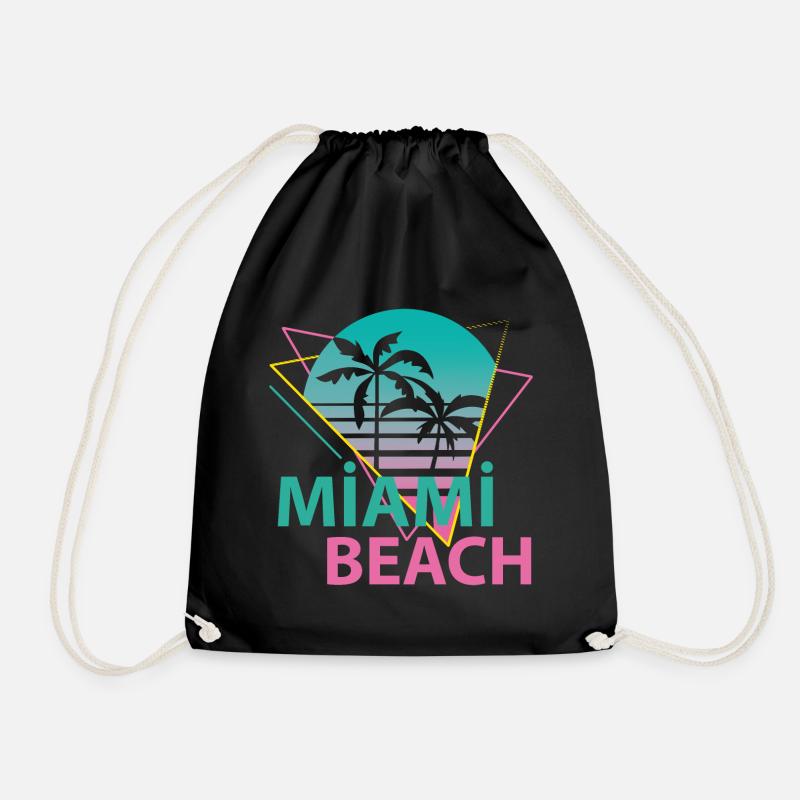Miami Beach - Turnbeutel - Schwarz