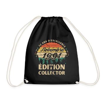 32 ans Novembre 1991 édition collector - Sac de sport léger - noir - Devant