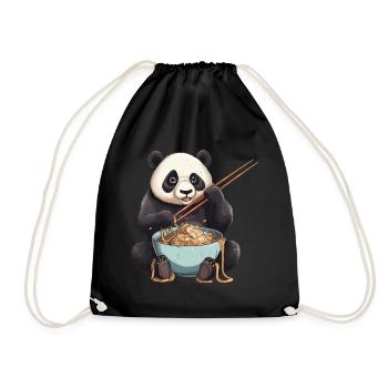 Panda Ramen: Noodle Chaos - Drawstring Bag - black - Front