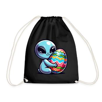 Ostern Alien Umarmung & Ei Liebe - Turnbeutel - Schwarz - Vorne