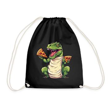 T-Rex Amateur de Pizza Dinosaure - Sac de sport léger - noir - Devant
