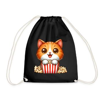 Giraffe Popcorn Movie Movie Movies Movie Night - Drawstring Bag - black - Front