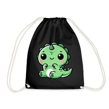 Mignon Dino T-Rex Chibi - Sac de sport léger - noir - Devant