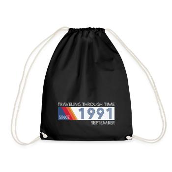 Drôle de voyage dans le temps anniversaire Design septembre 1991 - Sac de sport léger - noir - Devant