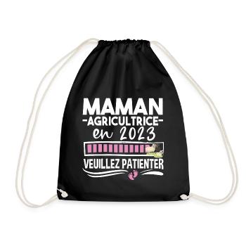 2023 Maman Agricultrice Agriculture Naissance - Sac de sport léger - noir - Devant