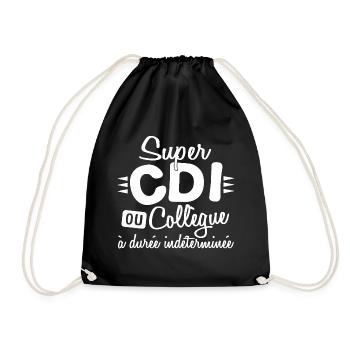Collègue Durée Indéterminée CDI Cadeau T-shirt Mug - Sac de sport léger - noir - Devant