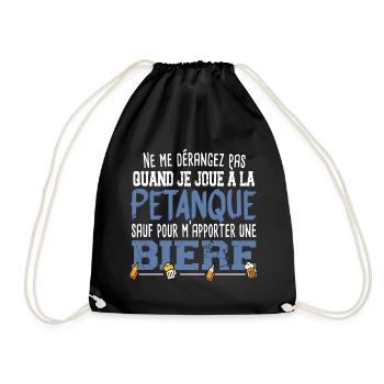 Pétanque Bière Boule Marseille Sud France Cadeau - Sac de sport léger - noir - Devant