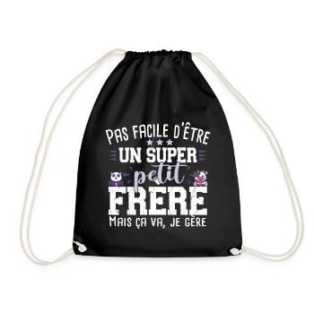 Petit Frère Panda Vache Cadeau Bébé Garçon Famille - Sac de sport léger - noir - Devant