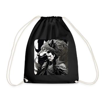 Loki avec le loup de Fenri Asgard Ragnarok - Sac de sport léger - noir - Devant