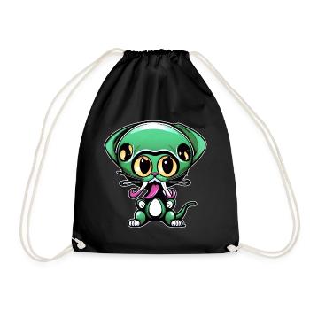 Mignon extraterrestre vert - Sac de sport léger - noir - Devant