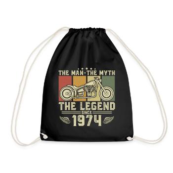 1974 Vintage né homme mythe légende moto - Sac de sport léger - noir - Devant