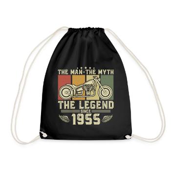 1955 Vintage né homme mythe légende moto - Sac de sport léger - noir - Devant