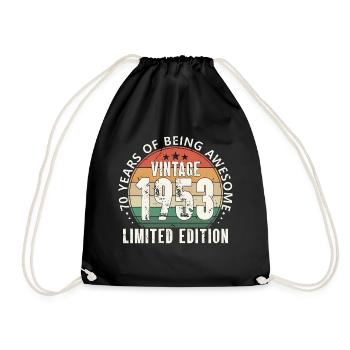 70th birthday 70 years 1953 born - Drawstring Bag - black - Front