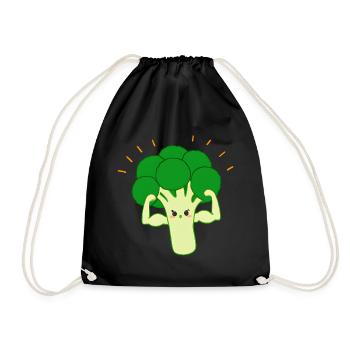 Strong broccoli - Drawstring Bag - black - Front