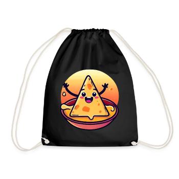 Chips de nacho dans un bain de fromage crémeux - Sac de sport léger - noir - Devant