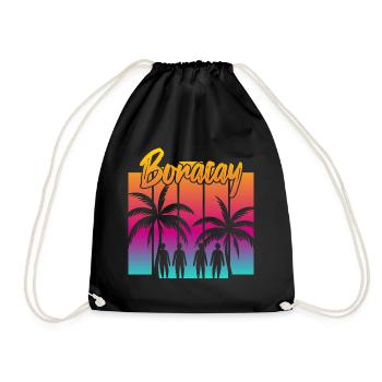 Coucher de soleil en famille à Boracay - Sac de sport léger - noir - Devant