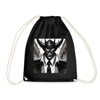 Diable élégant avec costume et cravate - Sac de sport léger - noir - Devant
