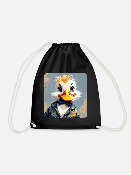 Petit canard coquin avec noeud papillon - Sac de sport léger - noir