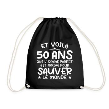 50 years old gift 50 years Original gift Men 50 years old - Drawstring Bag - black - Front