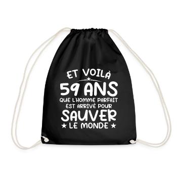 59 Jahre alt Geschenk 59 Jahre Original Geschenk Männer 59 Jahre alt - Turnbeutel - Schwarz - Vorne