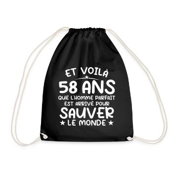 58 Jahre alt Geschenk 58 Jahre Original Geschenk Männer 58 Jahre alt - Turnbeutel - Schwarz - Vorne