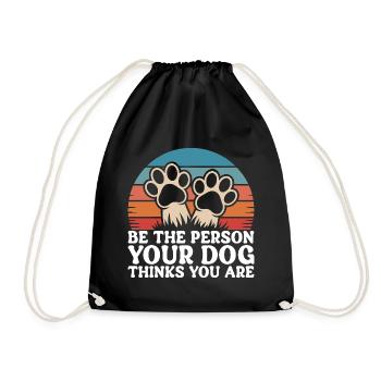 Funny Humorous Dog Quote - Drawstring Bag - black - Front