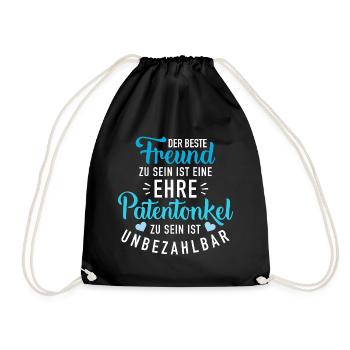 Patenonkel - Turnbeutel - Schwarz - Vorne