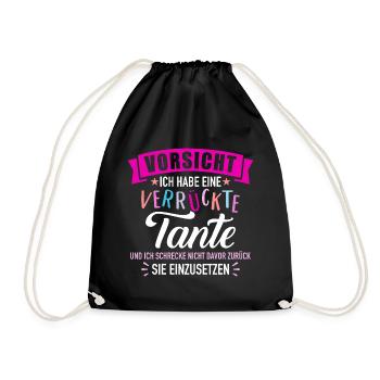 Tante - Turnbeutel - Schwarz - Vorne